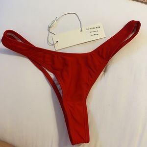 BoutineLA Rose Red Chic 80’s Bikini Bottoms M